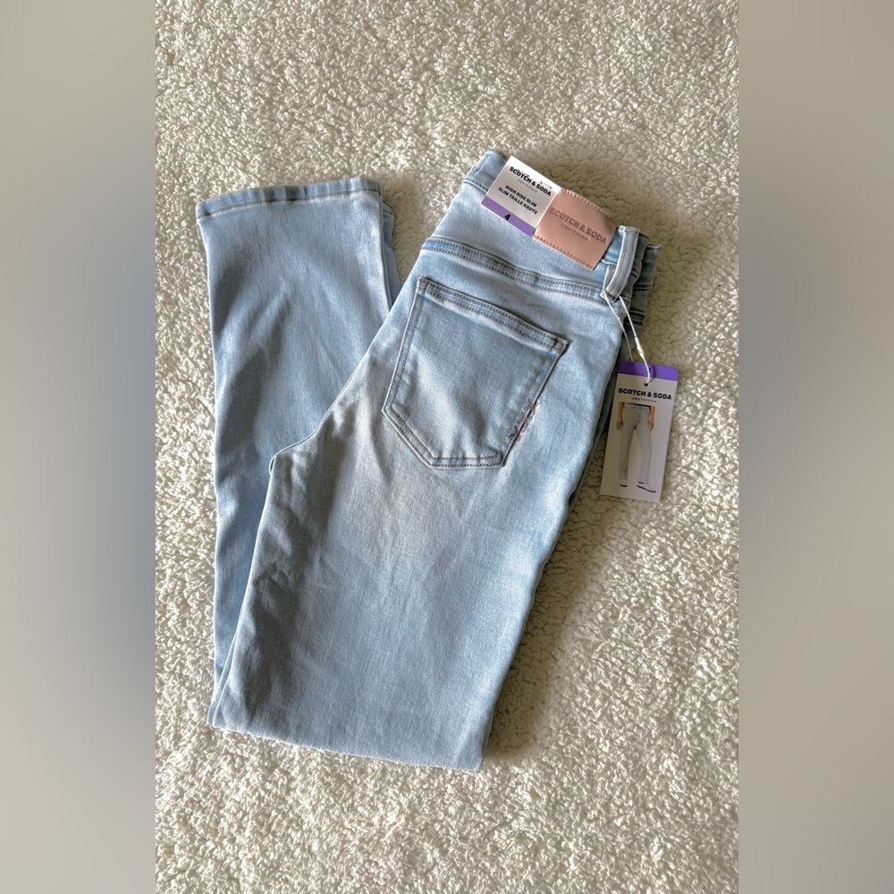 Scotch & Soda Women’s High Rise Slim Jeans Light Blue Size 4 New with Tags